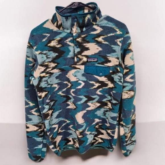 Patagonia Jackets & Blazers - **Rare** Patagonia Women's Synchilla Snap-T Fleece Blue Cream Aztec--Size Small